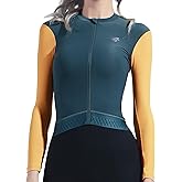 LAMEDA Cycling Jersey Women Long Sleeve, Bike Shirts for Women with Pockets, Breathable Biking BicycleTops for Road Riding