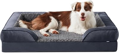 JOEJOY Large Dog Bed Orthopedic Memory Foam 89x64x17 cm Grey