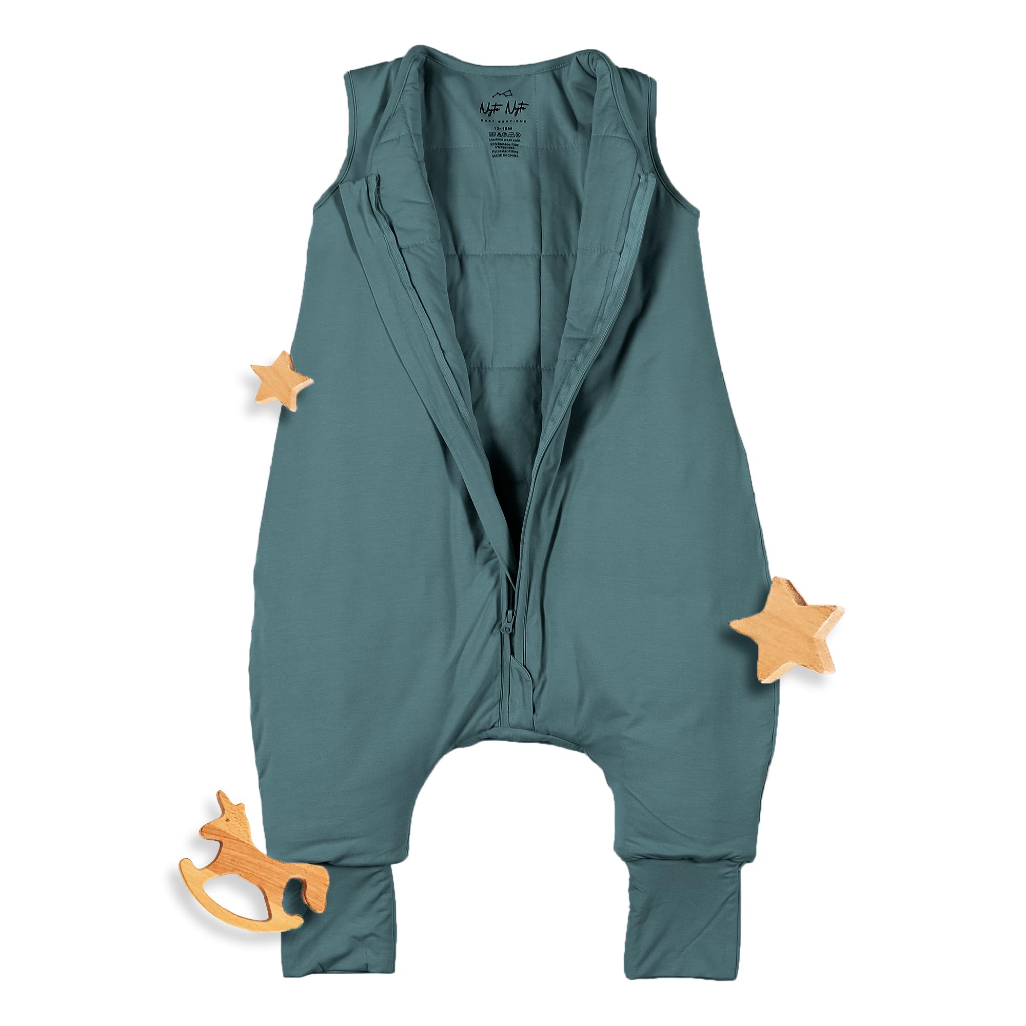 Photo 1 of Nyte Nyte Baby - 1.0-TOG Emerald, 12-18 Months, Sleeveless Sleep Sack, Soft Baby & Toddler Sleeping Sack, Breathable Sleep Sack with Adjustable Feet Cuffs & Anti-Slip Grip