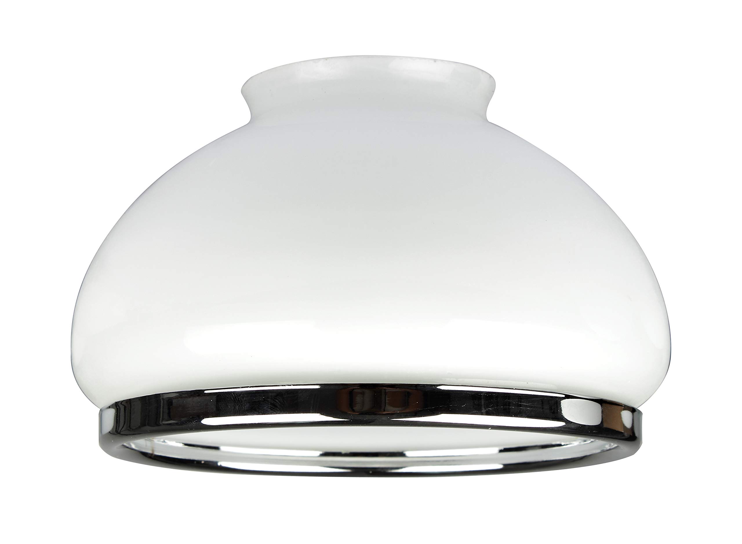 Westinghouse Lighting Opal Dome Shade with Chrome Band, 16.4 cm - White