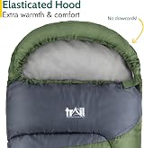 Trail Outdoor Kids Sleeping Bag Mummy 3 Season 170cm Khaki with Rucksack view 4