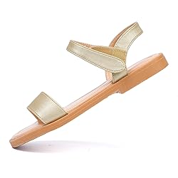 PANDANINJIA Gina Gold Girls Sandals Open Toe Summer
