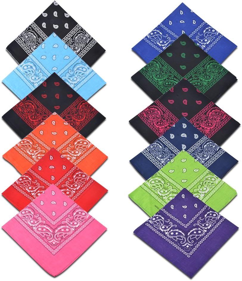 Cotton Bandanas,Alotpower Multifuctional Paisley Print Headbands Bandana