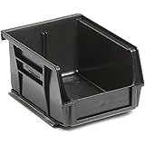 Plastic Stacking Bin, 4-1/8 x 5-3/8 x 3, Black - Lot of 24