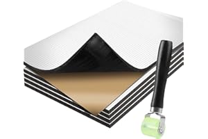 MANESI Car Heat Sound Deadening Insulation Mat - 394mil 8.7 Sqft Automobile Sound Deadening & Heat Insulation Material for Auto Hood Engine Roof Door and Trunk,9.8 Inch x 15.7 Inch, Aluminum Foil Finish