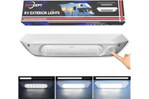 OPPKEPT LED RV Porch Lights Exterior with 3-Level Dimmer Switch, Upgrade 12V/28V 900 Lumen RV Exterior Lighting Replacement Light Fixtures for RVs Trailers Campers Yacht, IP67 Waterproof (White)