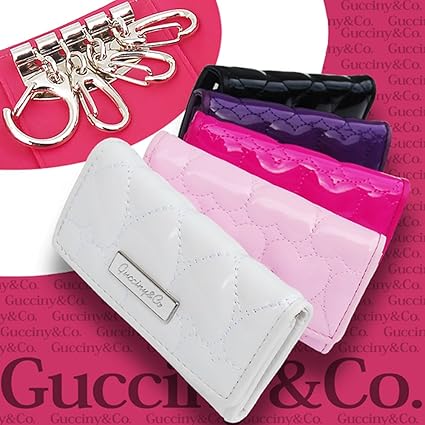 Amazon かわいい キーケース エナメル ハート キルティング レディース Gucciny Co ブランド 4連 キーフック 女性 婦人 サマンサ 好きに 人気 キーホルダー 女性用 婦人用 ハート柄 オシャレ キュート 光沢 コンパクト デザイン パープル ホーム キッチン