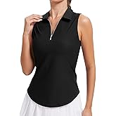 JoyGirl Women Golf Shirt Sleeveless Polo Shirts for Women Zip Up Collared Tennis Shirts Lightweight Athletic Tank Top