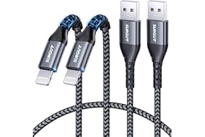 USB A to Lightning Cable 2FT, 2Pack [MFi Certified] Carplay USB Lightning Cable, iPhone Charging Cable Nylon Braided Compatib