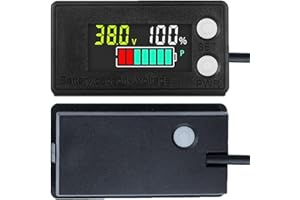DFCROMI IPX7 Waterproof 12V 24V 36V 48V 60V 72V Golf Cart Voltage Meter Battery Capacity Indicator with LCD Display Backlight, Battery Monitor Gauge Voltmeter Testers for Golf Cart Car Marine RV Motorcycle
