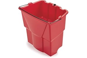 Rubbermaid Commercial Products Dirty Water Bucket for WaveBrake 2.0 35 Qt. Mop Bucket System, 18-Quart Capacity, Red, 14" x 9.8" x 15.2"