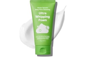 SUNGBOON EDITOR Green Tomato Deep Pore Cleansing Whipping Foam 4.24 oz | Korean Foaming Face Wash for Oily Skin | Blackhead R
