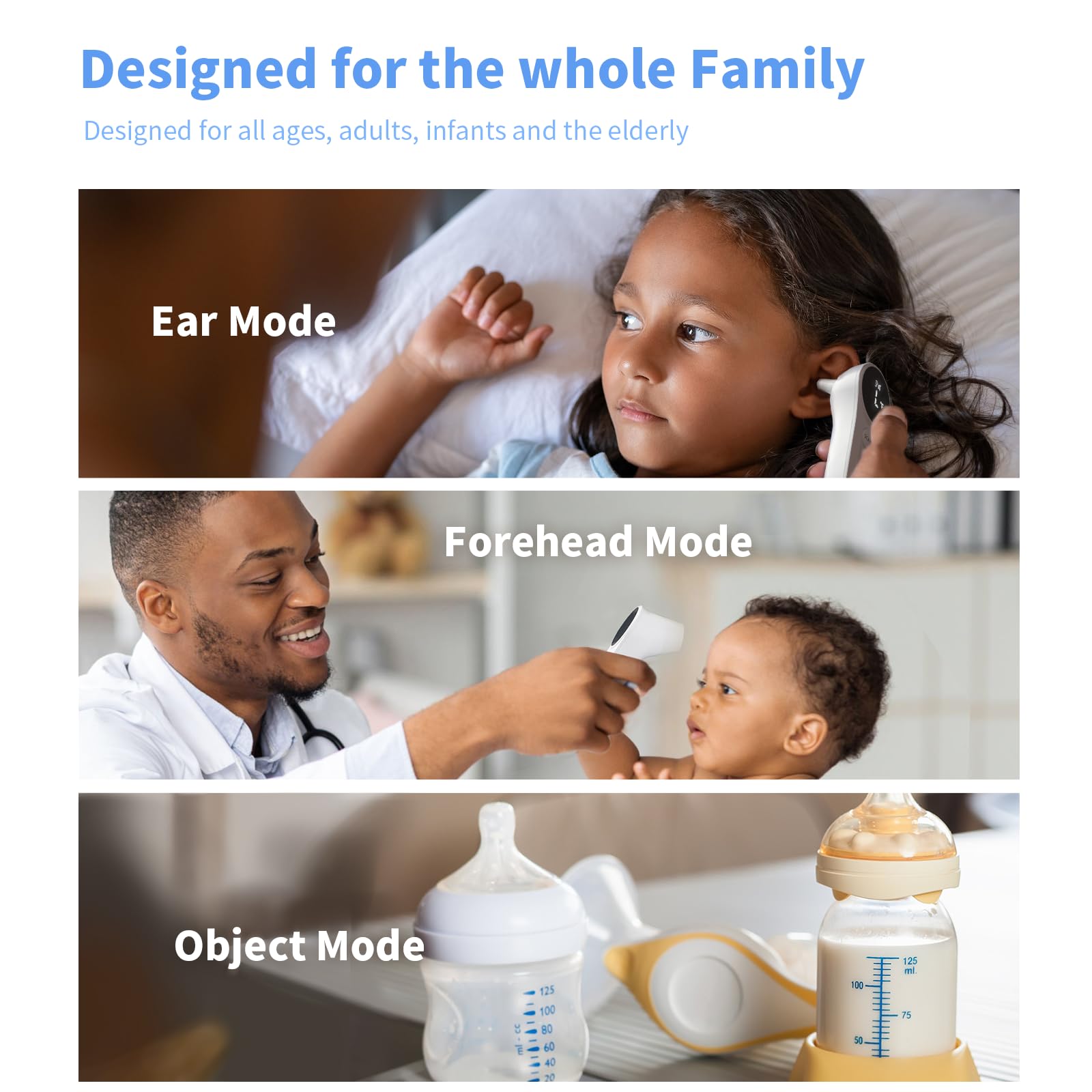 Boncare Ear and Forehead Thermometer, 2X Accuracy Infrared Digital Thermometer for Adults and Kids, 1 Second Reading, No Touch Baby with Fever Alarm