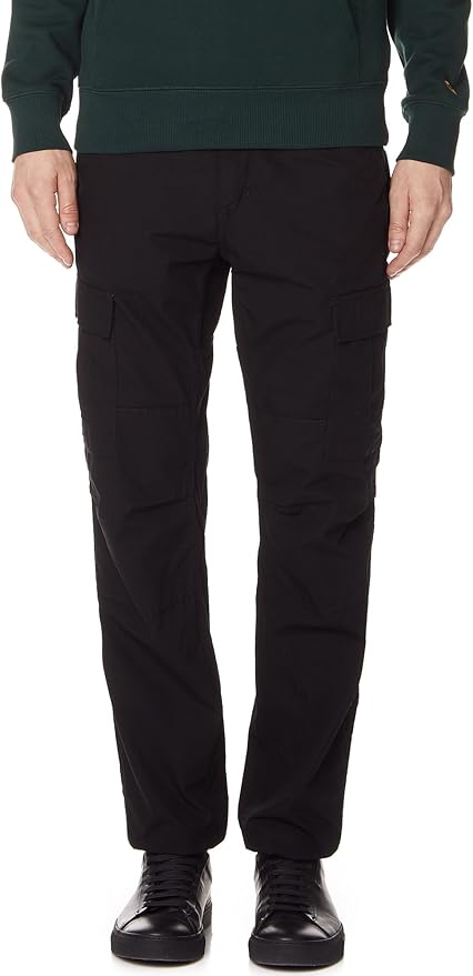 carhartt wip aviation cargo trouser in black rinsed
