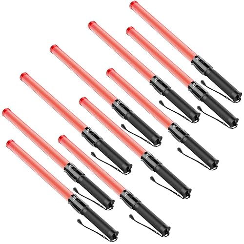 RoadHero 2-Pack 21 Inch LED Traffic Safety Wands | Red Flashing & Steady Light Modes With Wrist Strap - For Airport, Parking, Traffic Control - View #11