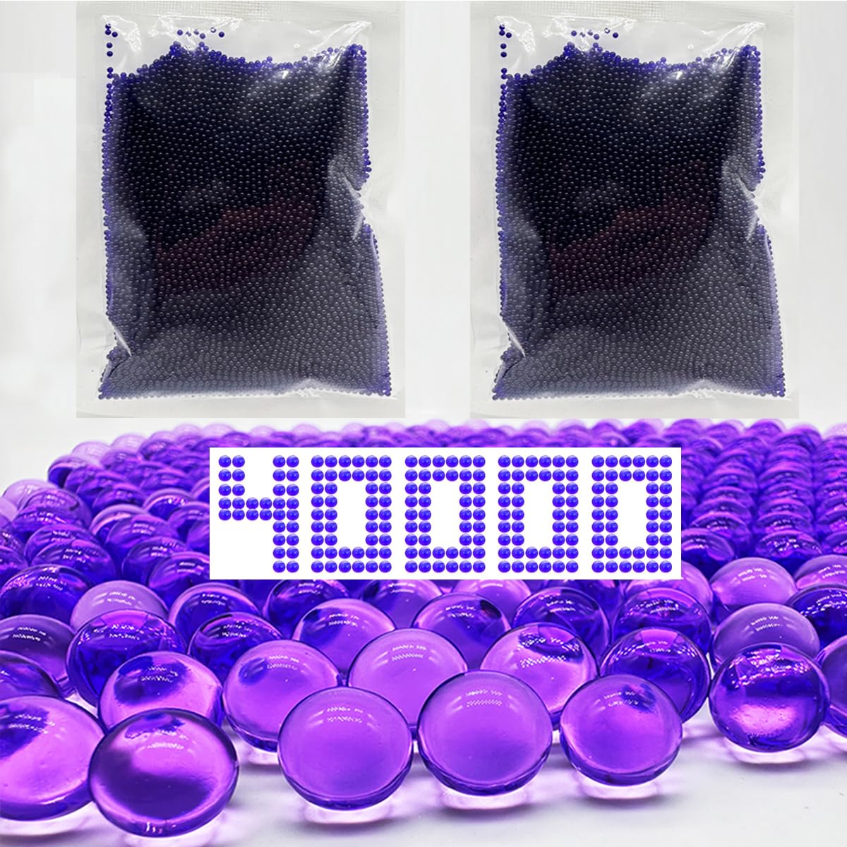 Gel Balls Blaster Ammo Splat r Ball Refill 7-8 mm,2 Packs,40,000 Pieces Orby Blasters Rounds Gel Splatter Blaster Refill, for Ages 14+ (Purple)