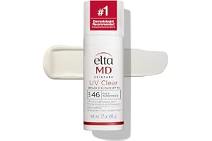 EltaMD UV Clear Face Sunscreen with Zinc Oxide, Oil-Free, SPF 46 and SPF 50 | Calms and Protects Acne-Prone Skin and Rosacea, No White Cast, Dermatologist Recommended, Available in Three Tints and Sizes