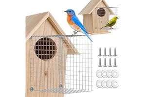 Derkerry Bluebird House Protector Guards - 2 Pcs Bird House Wire Entrance Guard - Metal Bird House Hole Protector for Eastern Bluebird Houses & Their Bird Babies Safe