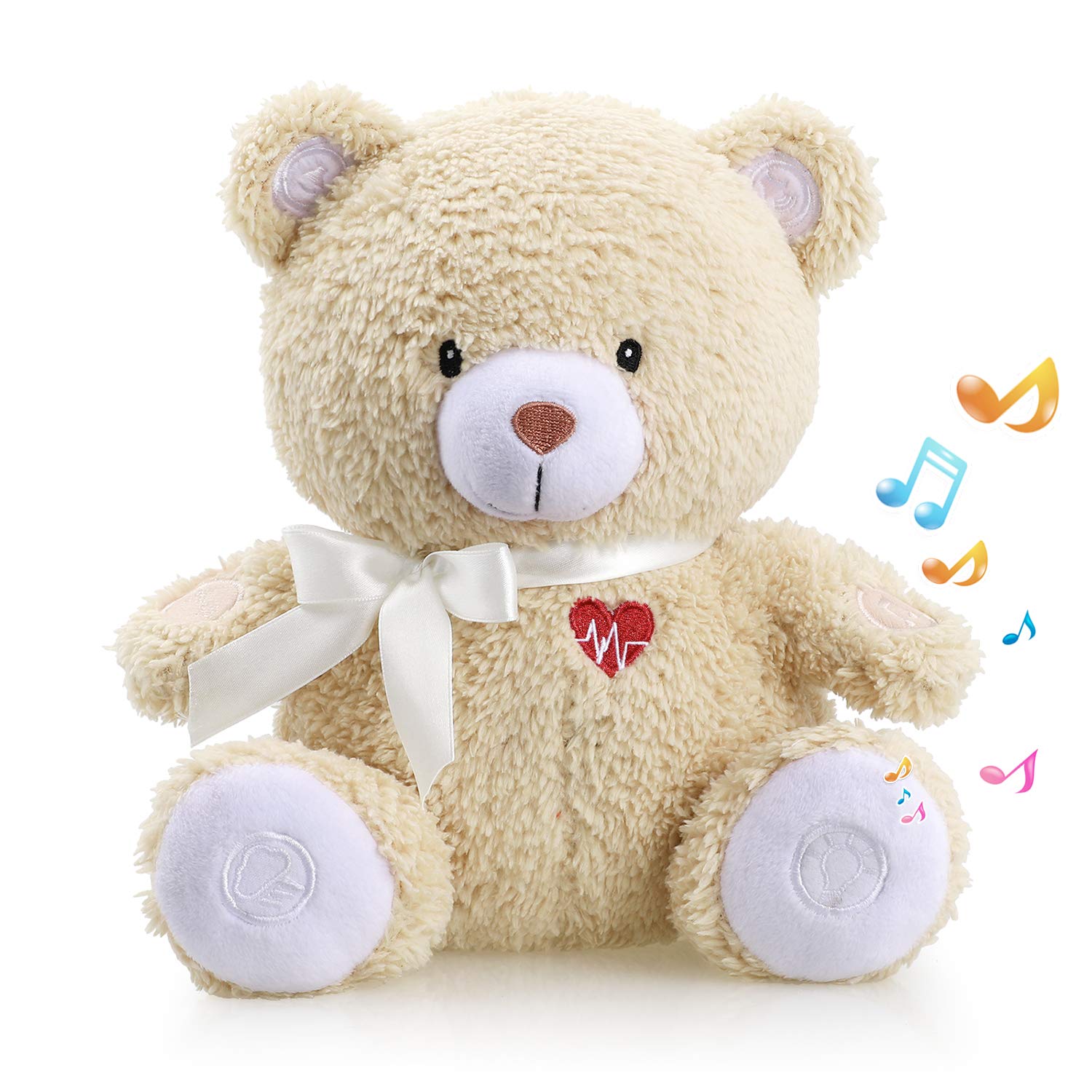 Photo 1 of ***FACTORY SEALED***BEREST Sleeping Bear Baby Sleep Soother- Mom's Heartbeat White Noise Machine Infant Stuffed Animal Bear Toy Sleeping Aid, Nursery Decor with Baby Cry Sensor, Night Light, 9 Soothing Sounds Therapy