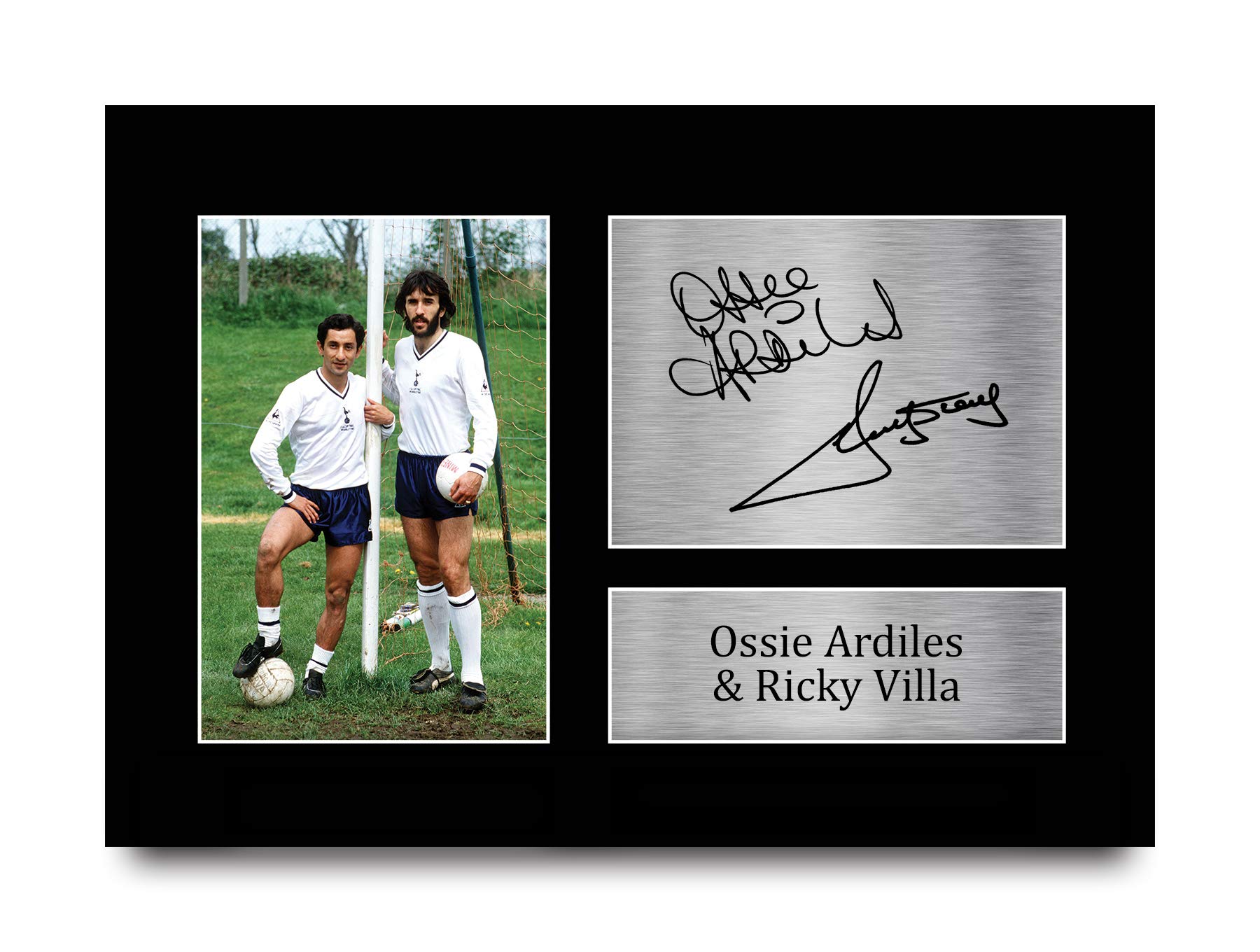 HWC Trading A4 Ossie Ardiles & Ricky Villa Tottenham Hotspurs Spurs Gifts Printed Signed Autograph Picture for Fans and Supporters - A4