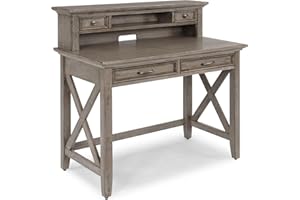 homestyles Mountain Lodge Desk with Hutch, Gray