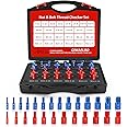 Giwaelro Nut and Bolt Thread Checker - 26 PCS Nut and Bolt Gauges Individually Housed in Case (14 Inch & 12 Metric) Specially Suitable for Size Check on Tricky and Narrow Area