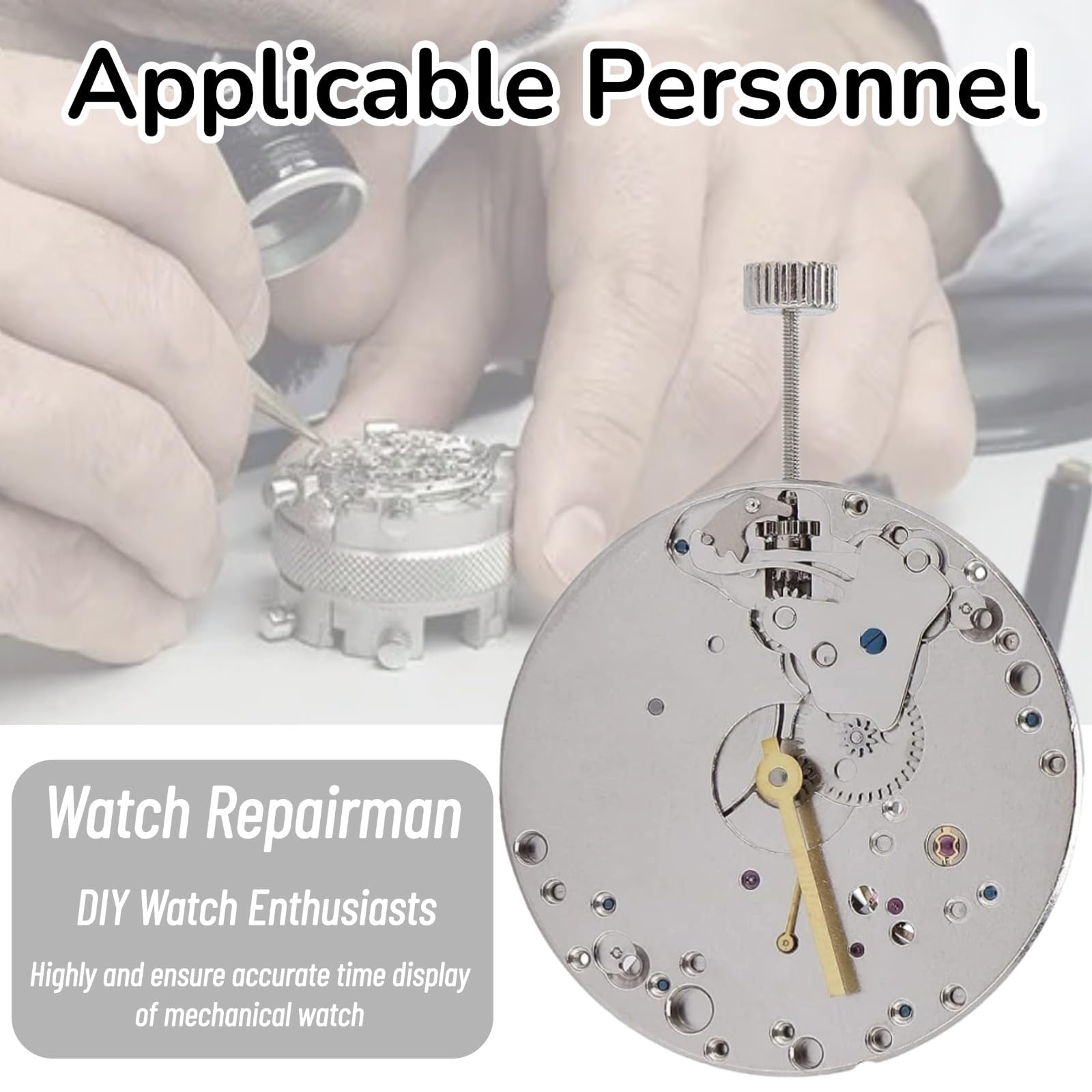 DHASUWT Watch Movement Replacement Part, 6497 and 6498/ST3600, Automatic Mechanical Watch Movement for Repairing Maintenance