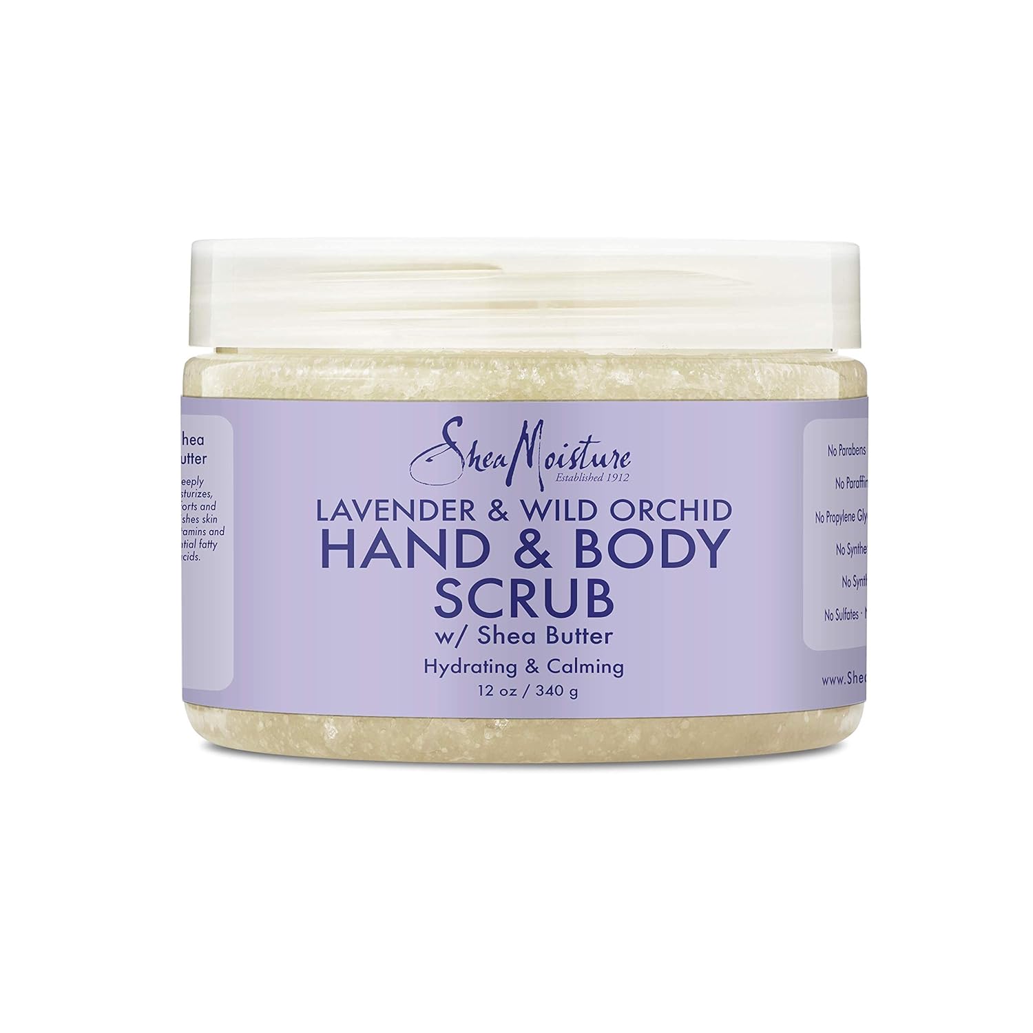 SheaMoisture Lavender & Wild Orchid Hand & Body Scrub | 12 Ounce : Hydrating Body Scrub Lavendar : Beauty