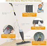 SwissPack NEW Spray Mop with 4 Microfiber Cloths 600ml Refillable Bottle Grey view 7