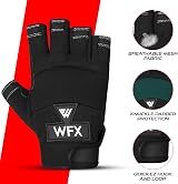 WFX Tough Fingerless Performance Gloves Padded Palm Half-Finger Large Black view 3