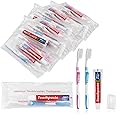 Disposable Toothbrushes with 45 Grams Toothpaste Individually Wrapped, Travel Kit Whit Plastic Zip Bag,Toothbrush Head Cover, Bulk Toothbrush for Homeless,Travel,Shelter,Air Bnb,Hotel,Guest (20)