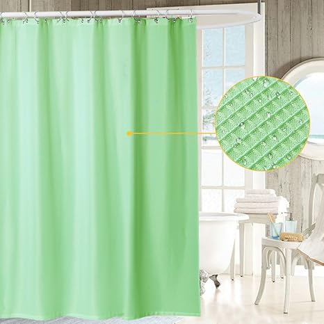 idealhouse cortina de ducha de tela impermeable para bano antibacteriana tela tejida ojales de metal en la parte superior 72 0 x 72 0 in verde