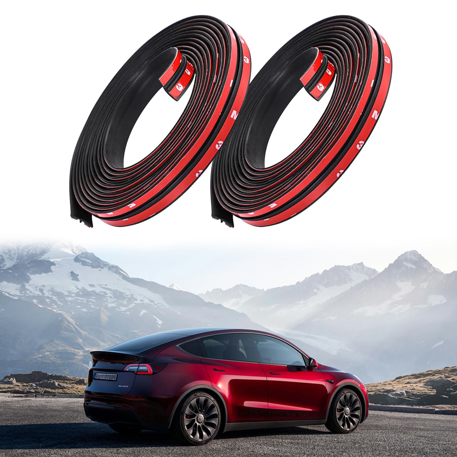Photo 1 of Windshield Protector Guard Seal Strip Compatible with Tesla Model Y 2020-2024 2025 Weather Stripping Weatherstrip Sealing Soundproof Dustproof Draft Strip Wind Noise Reduction Exterior Accessories