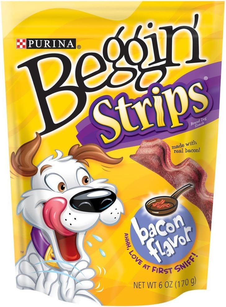 Purina Beggin Strips Dog Snacks, Bacon, 6 oz (Pack of 4)