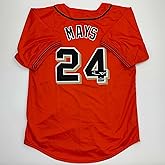 Facsimile Autographed Willie Mays San Francisco Orange Reprint Laser Auto Baseball Jersey Size Men's XL