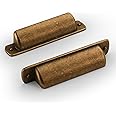 Asidrama 10 Pack 3 Inch(76mm) Antique Brass Kitchen Cabinet Handles, Cabinet Cup Pulls Kitchen Cabinet Hardware for Cupboard Drawer Pulls