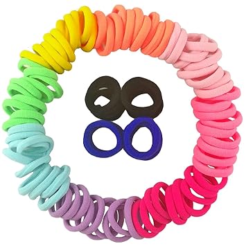 Amazon Com Hair Ties For Toddlers 100 Pcs Cute 10 Colors 1 25