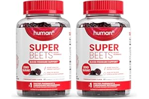 humanN SuperBeets Heart Gummies - Beet Gummy with Heart-Healthy Energy Support, Grape Seed Extract & Beetroot Powder, Sugar Free - Pomegranate Berry Flavor, 120 Count