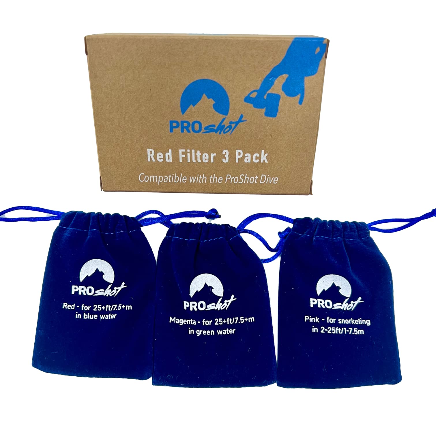Red Filter 3 Pack for Underwater Photography - Compatible Only with The ProShot Dive Waterproof Case. Red Filter, Magenta Filter, and Pink Filter Included. Enhance Your Underwater Photos & Videos.
