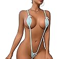 JasmyGirls Womens Extreme Micro Swimsuit Sexy One Piece Swimwear Striped Monokini Bikini Lingerie