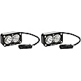 Baja Designs S2 Sport Black LED Light Pod Pair - 2PCS LED with Wiring Harness (Driving/Combo; Clear)