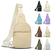 VOROLO Large Sling Bag,Crossbody Bags For Women and Men with Ajustable Strap Trendy Sling Khaki
