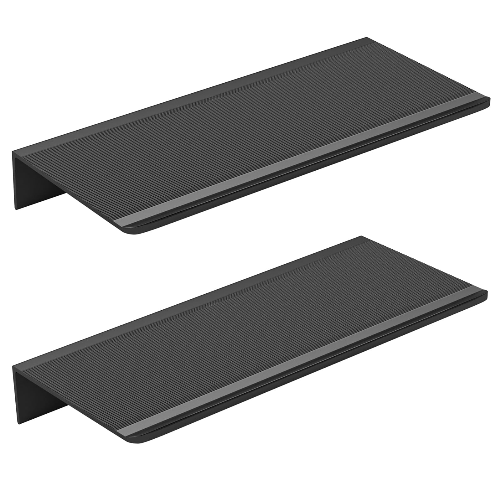 Wisfame Metal Floating Shelves Set of 2, Black Shelves for Wall Decorative, Wall Storage Shelves for Bathroom, Living Room, Display Wall Mounted Shelves (30 x 12 CM)