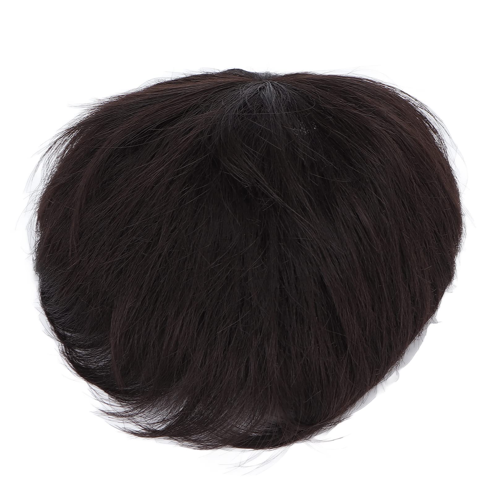 Natural Black Human Hair Wig for Men - Short Hair Fiber Piece With Extension Topper for Hair Loss