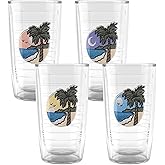 Tervis A Day In The Tropics Made in USA Double Walled Insulated Tumbler Travel Cup Keeps Drinks Cold & Hot, 16oz - 4pk, Assorted