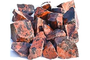 Crocon 1LB Mahogany Obsidian Rough Bulk Natural Stone Raw Gemstone Tumbling Cabbing Polishing Gem Mining Chakra Balancing Rei