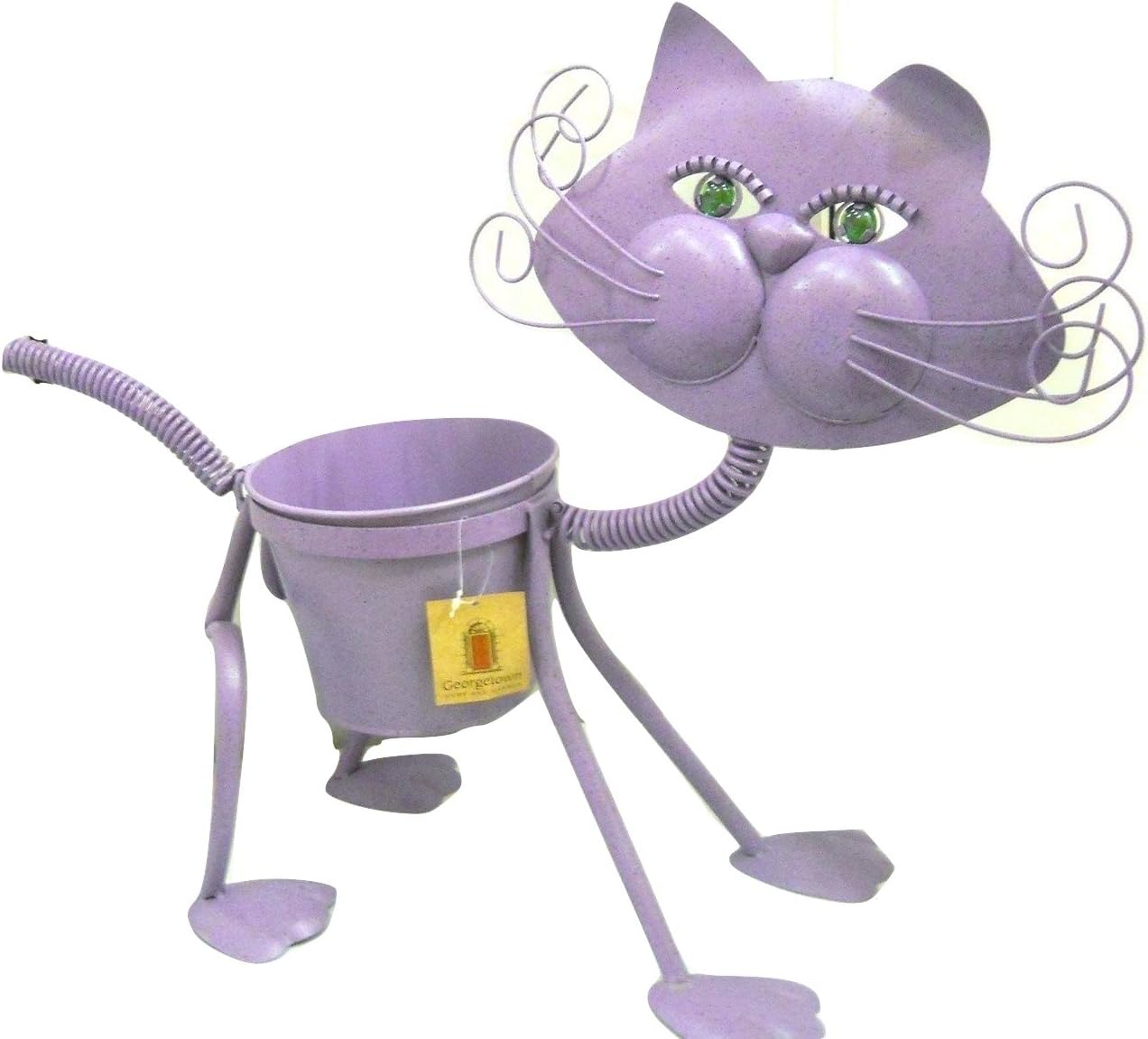 Country Cat Plant Metal Stand Holds 1-flower Pot 36"
