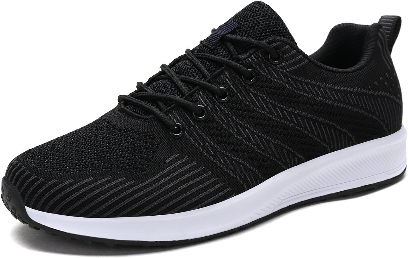 UNMK FUN Fashion Black Sneakers Men's Walking Shoes 9518W01 Running Shoes (10.5, Black)