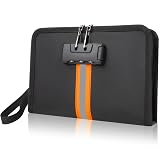 XIAODUN Fireproof Money Bag,Money Bag with Lock and Zipper,Safe Fireproof Waterproof,Suitable for Cash, Mobile Phones, Keys, Credit Cards