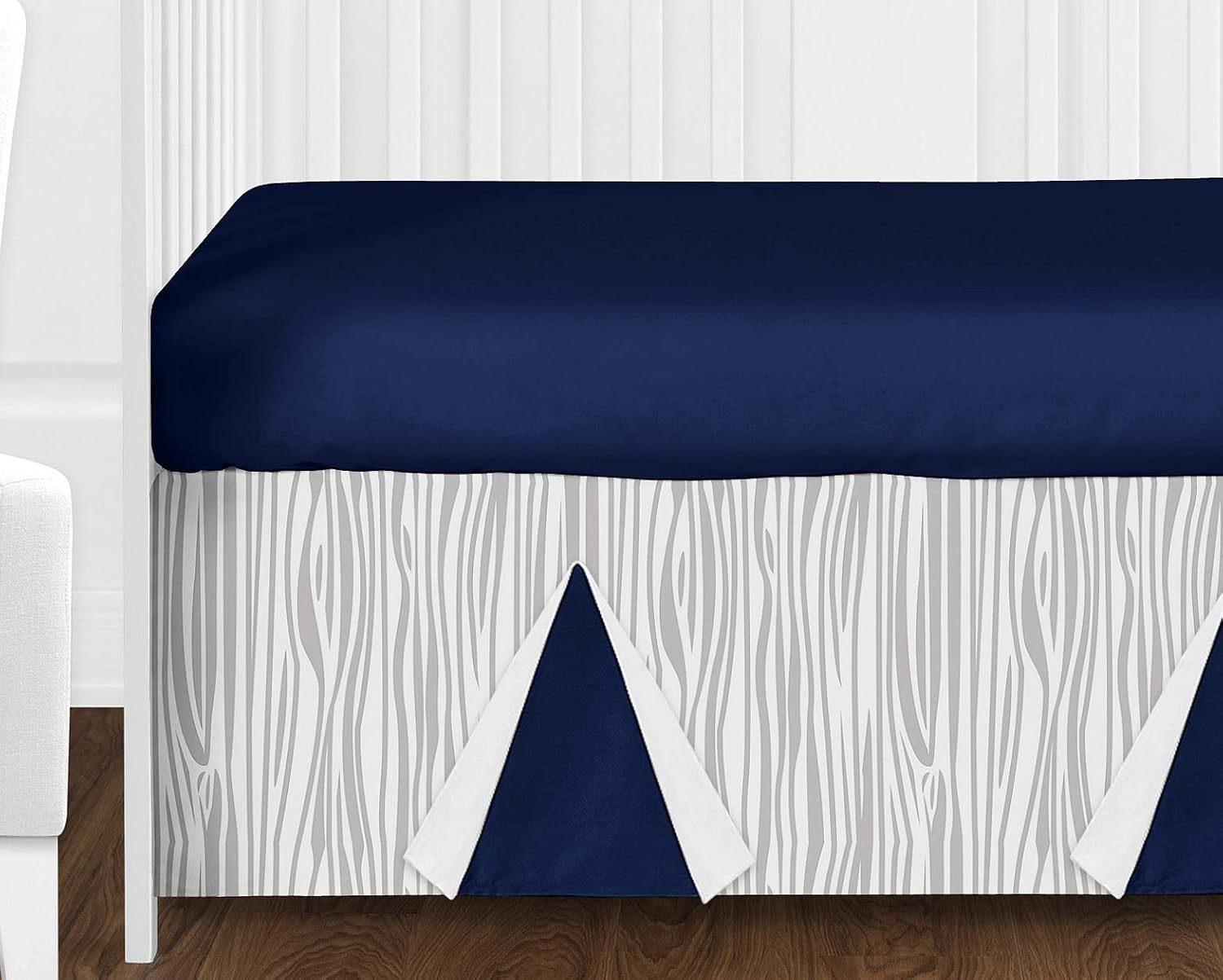 navy blue deer crib bedding